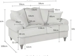 OTTO home 2-Sitzer »Westminster, Sofa im Landhausstil, Couch mit Zierkissen« Federkern-Polsterung, gedrechselter Fuß, hochwertiger Microfaserbezug