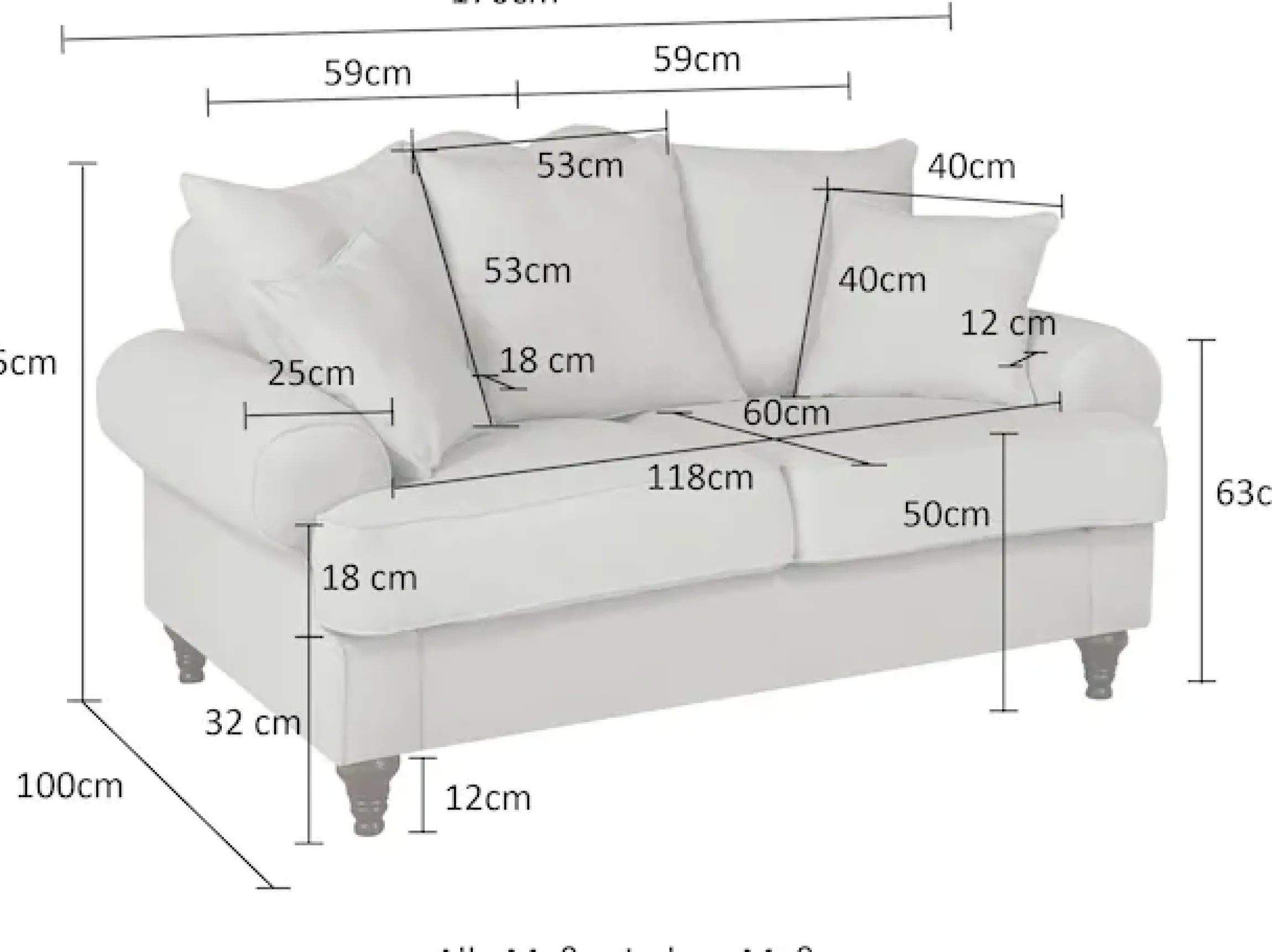 OTTO home 2-Sitzer »Westminster, Sofa im Landhausstil, Couch mit Zierkissen« Federkern-Polsterung, gedrechselter Fuß, hochwertiger Microfaserbezug