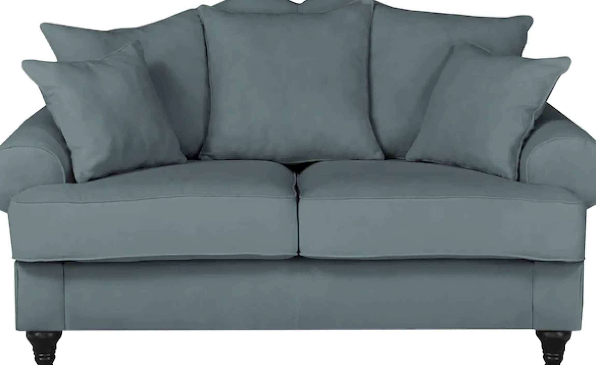 OTTO home 2-Sitzer »Westminster, Sofa im Landhausstil, Couch mit Zierkissen« Federkern-Polsterung, gedrechselter Fuß, hochwertiger Microfaserbezug