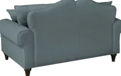 OTTO home 2-Sitzer »Westminster, Sofa im Landhausstil, Couch mit Zierkissen« Federkern-Polsterung, gedrechselter Fuß, hochwertiger Microfaserbezug