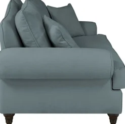 OTTO home 2-Sitzer »Westminster, Sofa im Landhausstil, Couch mit Zierkissen« Federkern-Polsterung, gedrechselter Fuß, hochwertiger Microfaserbezug