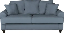 OTTO home 3-Sitzer »Westminster, Sofa im Landhausstil, Couch mit Zierkissen« Federkern-Polsterung, gedrechselter Fuß, hochwertiger Microfaserbezug
