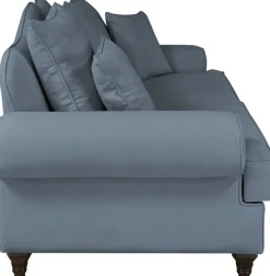 OTTO home 3-Sitzer »Westminster, Sofa im Landhausstil, Couch mit Zierkissen« Federkern-Polsterung, gedrechselter Fuß, hochwertiger Microfaserbezug