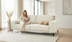 OTTO home 3-Sitzer »Xander« Breite 224 cm, Soft-Touch Chenille, schwarze Metallfüße