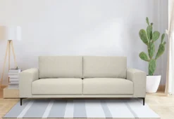 OTTO home 3-Sitzer »Xander« Breite 224 cm, Soft-Touch Chenille, schwarze Metallfüße