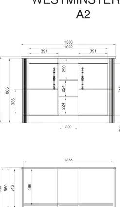 OTTO home Spülenschrank »KS-Westminster« im romantischen Landhausstil, Breite 130 cm, exclusiv by Otto