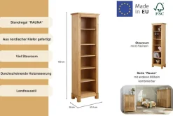 OTTO home Standregal »Rauna, Regal, Massivholzregal, Bücherregal« Höhe 180 cm, aus massiver Kiefer, FSC®-zertifiziert