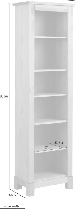 OTTO home Standregal »Rauna, Regal, Massivholzregal, Bücherregal« Höhe 180 cm, aus massiver Kiefer, FSC®-zertifiziert