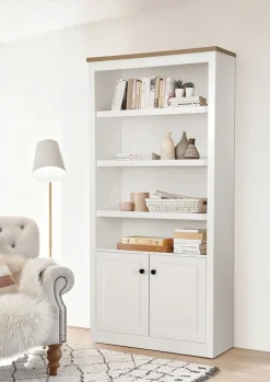OTTO home Standregal »Rigny« aus MDF, mit Holz-Zierleiste, schwarzem Metallgriff, Höhe 180,5 cm