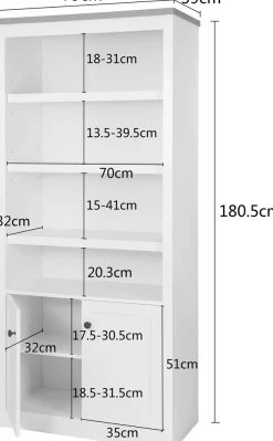 OTTO home Standregal »Rigny« aus MDF, mit Holz-Zierleiste, schwarzem Metallgriff, Höhe 180,5 cm