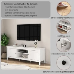 OTTO home TV-Board »Avelin« Melaminoberfläche, schwarze Metallgriffe, Breite 150 cm