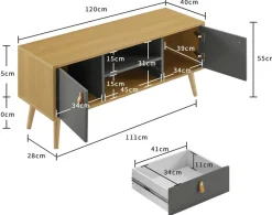 OTTO home TV-Board »Avril« Korpus aus Melamin & MDF, ABS-Kunststoff Kanten, Soft-Close-Funktion