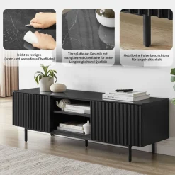 OTTO home TV-Board »Candise« Sintersteinplatte, Soft-Close-Funktion, FSC-zertifiziertem Eschenholz