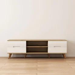 OTTO home TV-Board »Lund« glänzende Fronten, Kabeldurchführung, helles Holzdekor, Breite 160 cm