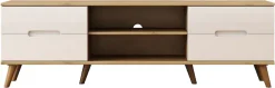 OTTO home TV-Board »Lund« glänzende Fronten, Kabeldurchführung, helles Holzdekor, Breite 160 cm