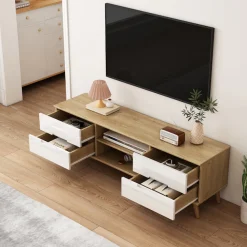 OTTO home TV-Board »Lund« glänzende Fronten, Kabeldurchführung, helles Holzdekor, Breite 160 cm