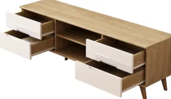 OTTO home TV-Board »Lund« glänzende Fronten, Kabeldurchführung, helles Holzdekor, Breite 160 cm