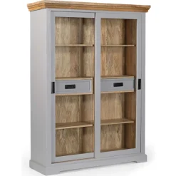 OTTO home Vitrine »Alpinist Highboard Höhe/Breite/Tiefe 120/160/40 cm« mit 2 Glasschiebetüren, handgefertigt, Unikat-Möbel, Höhe 160 cm