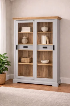 OTTO home Vitrine »Alpinist Highboard Höhe/Breite/Tiefe 120/160/40 cm« mit 2 Glasschiebetüren, handgefertigt, Unikat-Möbel, Höhe 160 cm