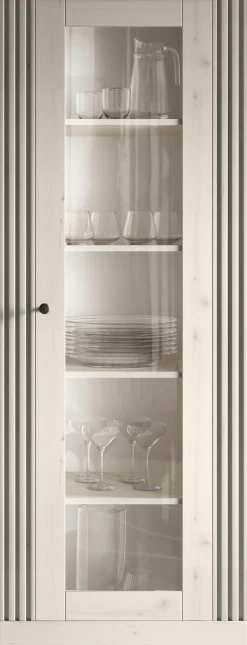 OTTO home Vitrine »Country Höhe 192 cm, Hochschrank mit 1 Tür, Anrichte, Standvitrine« im Landhausstil, viel Strauraum, mit Metallgriff, MDF Rahmen