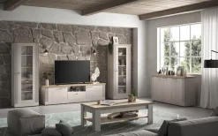 OTTO home Vitrine »Country Höhe 192 cm, Hochschrank mit 1 Tür, Anrichte, Standvitrine« im Landhausstil, viel Strauraum, mit Metallgriff, MDF Rahmen