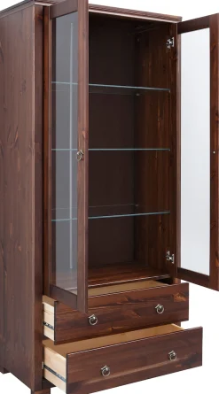 OTTO home Vitrine »Gotland« Breite 80 cm, Höhe 178 cm, mit Glastüren, aus massiver Kiefer, FSC®
