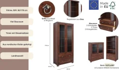 OTTO home Vitrine »Gotland« Breite 80 cm, Höhe 178 cm, mit Glastüren, aus massiver Kiefer, FSC®