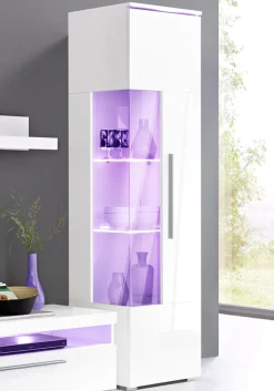 OTTO home Vitrine »India,Höhe 160cm stilvolle Glasvitrine mit verstellbare Glasböden« Standvitrine 1Trg, viel Stauraum ohne Beleuchtung