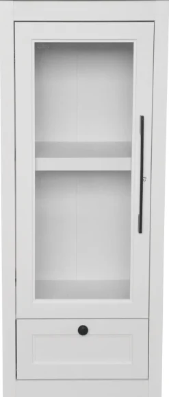 OTTO home Vitrine »Ismund« aus MDF, mit Holz-Zierleiste, schwarzem Metallgriff, Höhe 121 cm