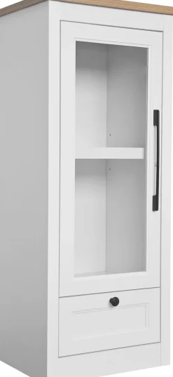 OTTO home Vitrine »Ismund« aus MDF, mit Holz-Zierleiste, schwarzem Metallgriff, Höhe 121 cm
