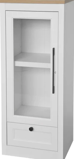 OTTO home Vitrine »Ismund« aus MDF, mit Holz-Zierleiste, schwarzem Metallgriff, Höhe 121 cm