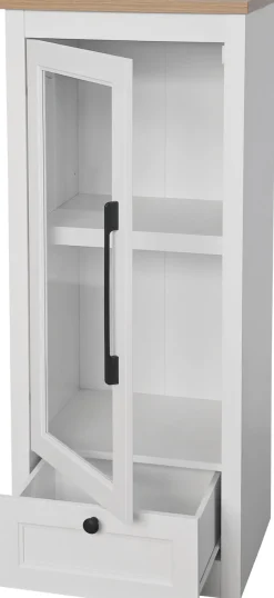 OTTO home Vitrine »Ismund« aus MDF, mit Holz-Zierleiste, schwarzem Metallgriff, Höhe 121 cm