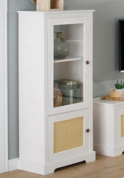 OTTO home Vitrine »Linda« aus massivem Kiefernholz, mit schönen Metallgriffen