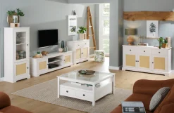 OTTO home Vitrine »Linda« aus massivem Kiefernholz, mit schönen Metallgriffen