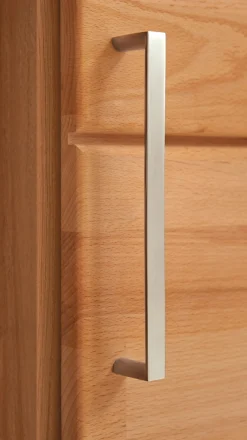 OTTO home Vitrine »LOGO75, Einlegeboden verstellbar,1Glastür,1Holztür,Wohnzimmer,Stauraum« B/T/H:90/40/100cm,Front massivholz,6 Fächer,Griffe silberfarben, geölt
