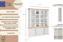 OTTO home Vitrine »Melissa« aus massiver Kiefer, FSC® zertifiziert, Breite 171 cm