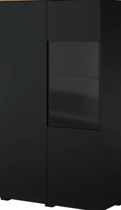 OTTO home Vitrine »Modo, Breite 80 cm, moderner griffloser Vitrineschrank« Vitrine mit viel Stauraum, Einlegeböden verstellbar, Glastür