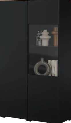 OTTO home Vitrine »Modo, Breite 80 cm, moderner griffloser Vitrineschrank« Vitrine mit viel Stauraum, Einlegeböden verstellbar, Glastür