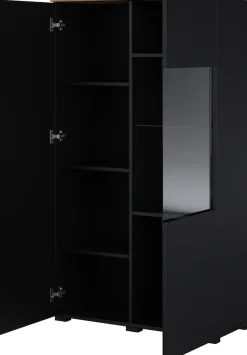 OTTO home Vitrine »Modo, Breite 80 cm, moderner griffloser Vitrineschrank« Vitrine mit viel Stauraum, Einlegeböden verstellbar, Glastür