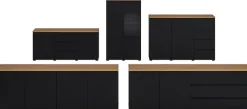 OTTO home Vitrine »Modo, Breite 80 cm, moderner griffloser Vitrineschrank« Vitrine mit viel Stauraum, Einlegeböden verstellbar, Glastür