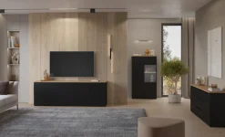 OTTO home Vitrine »Modo, Breite 80 cm, moderner griffloser Vitrineschrank« Vitrine mit viel Stauraum, Einlegeböden verstellbar, Glastür