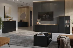 OTTO home Vitrine »Modo, Breite 80 cm, moderner griffloser Vitrineschrank« Vitrine mit viel Stauraum, Einlegeböden verstellbar, Glastür