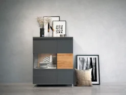 OTTO home Vitrine »Onyx« (B/H/T): 93,2/116,3/14cm,mit Soft-Close-Funktion