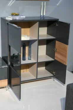 OTTO home Vitrine »Onyx« (B/H/T): 93,2/116,3/14cm,mit Soft-Close-Funktion