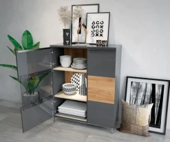 OTTO home Vitrine »Onyx« (B/H/T): 93,2/116,3/14cm,mit Soft-Close-Funktion