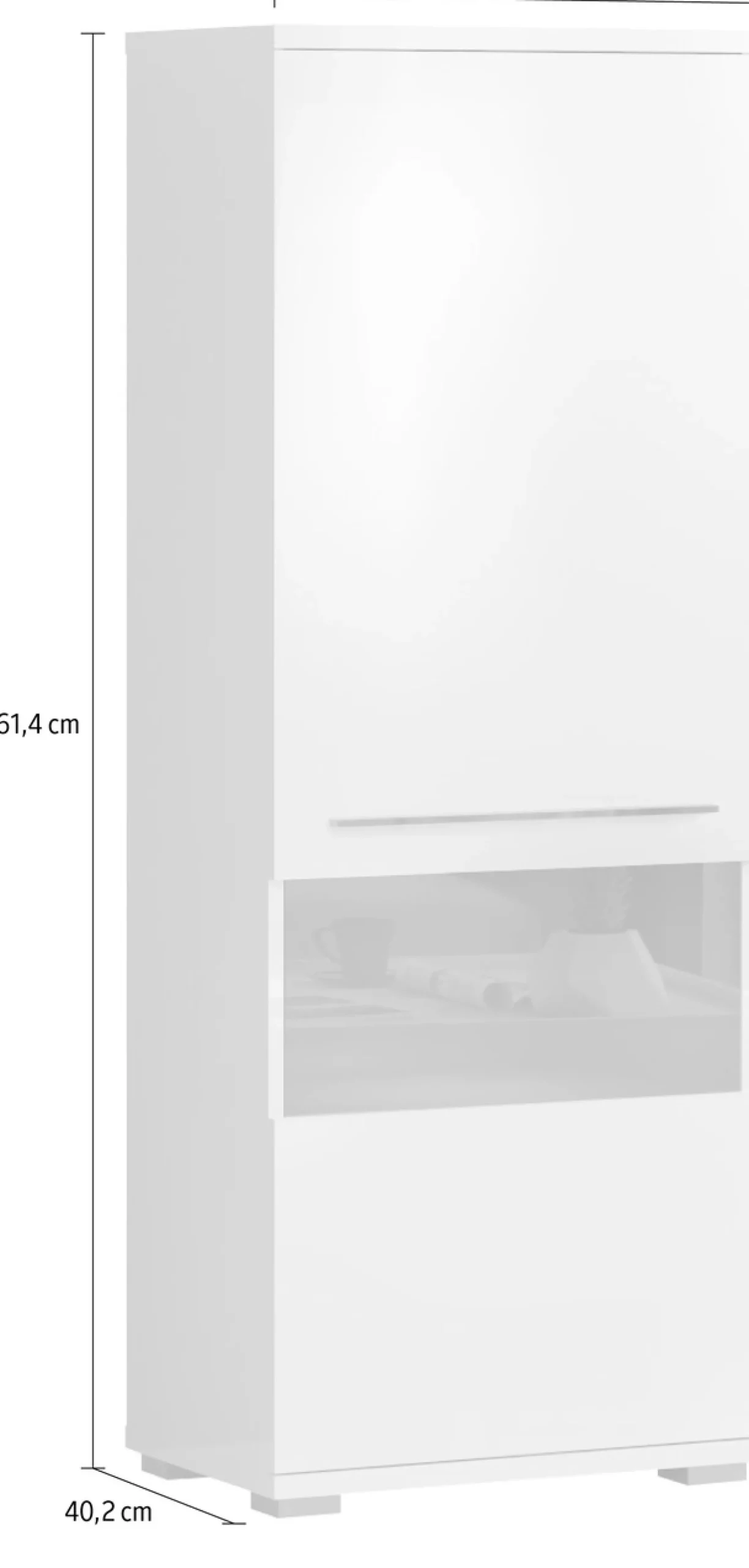 OTTO home Vitrine »Piano« (H/B/T): 161,4/60/40,2cm,UV lackiert, Soft-Close Funktion