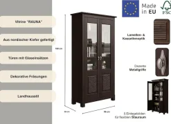 OTTO home Vitrine »Rauna« Aus massiver Kiefer, Türen mit Glaseinsätzen
