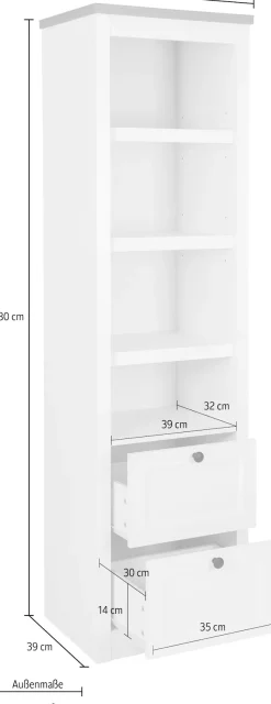 OTTO home Vitrine »Rigny« aus MDF, mit Holz-Zierleiste, schwarzem Metallgriff