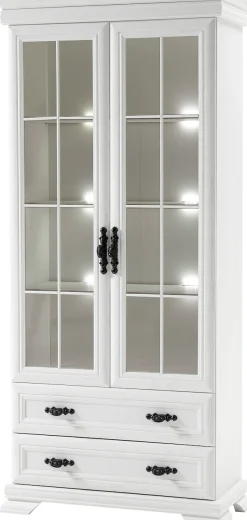 OTTO home Vitrine »Royal, Standvitrine, eleganter Vitrinenschrank, Glasvitrine« im Laushausstil, ausreichend Stauraum, Metallgriffe, 192 cm hoch