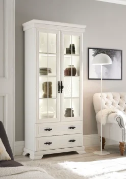 OTTO home Vitrine »Royal, Standvitrine, eleganter Vitrinenschrank, Glasvitrine« im Laushausstil, ausreichend Stauraum, Metallgriffe, 192 cm hoch